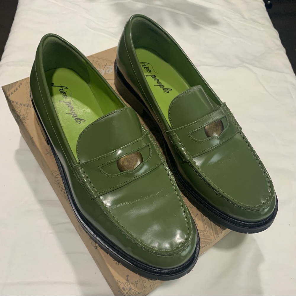 Free People Olive Green Women's Loafers